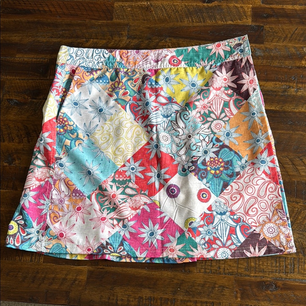 Ripskirt Hawaii A-Line Pink Blue Resort Mini Skirt